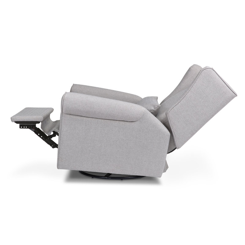 Misty Grey Swivel Recliner with Wingback Design