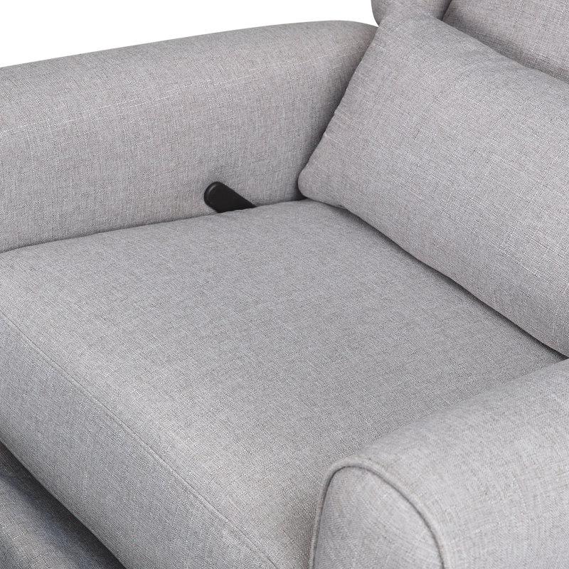 Misty Grey Swivel Recliner with Wingback Design