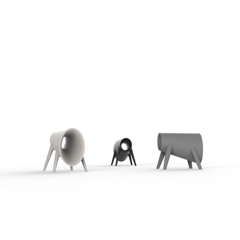 Eugeni Quitllet Taupe Tubular Plastic Outdoor Accent Stool