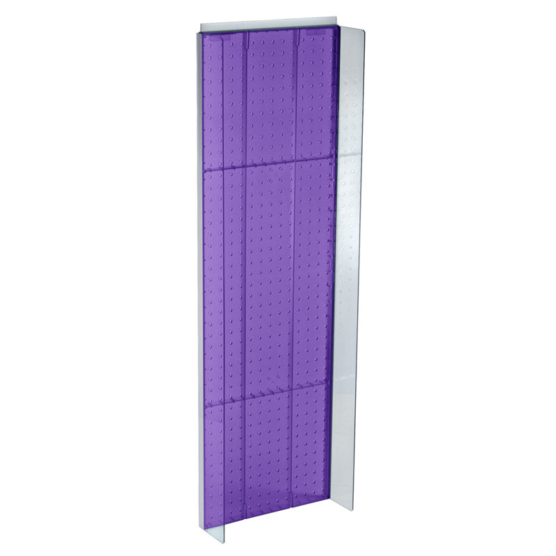 44" Tall Purple Plastic Pegboard Display with Clear Wings