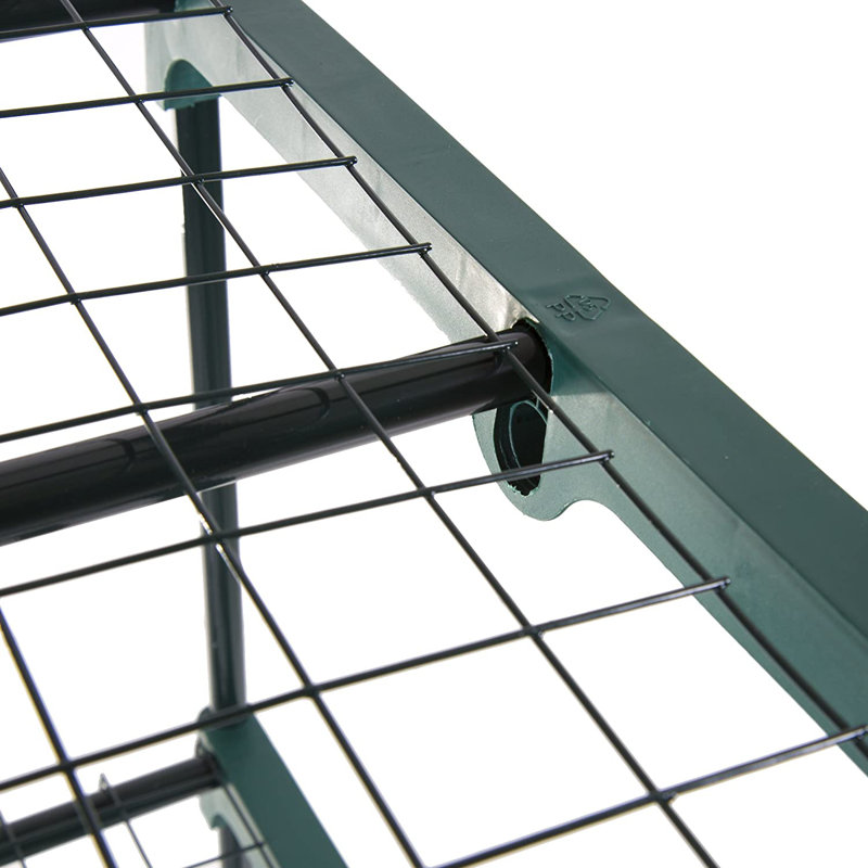 Compact 5' Green Mini Greenhouse with Roll-Up Door and Mesh Shelves