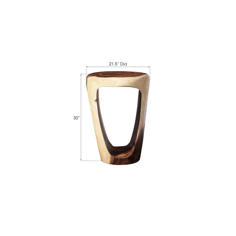 Chamcha Natural Brown Wood Contemporary Pedestal
