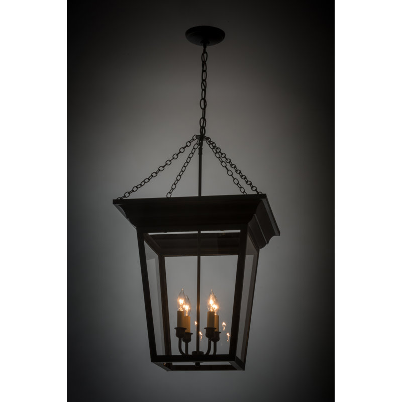 Arkley Black Crystal 4-Light Indoor/Outdoor Pendant Lantern
