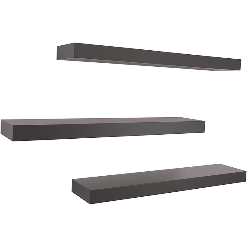 Elegant Gray 3-Piece Floating Wall Shelf Set for Versatile Display