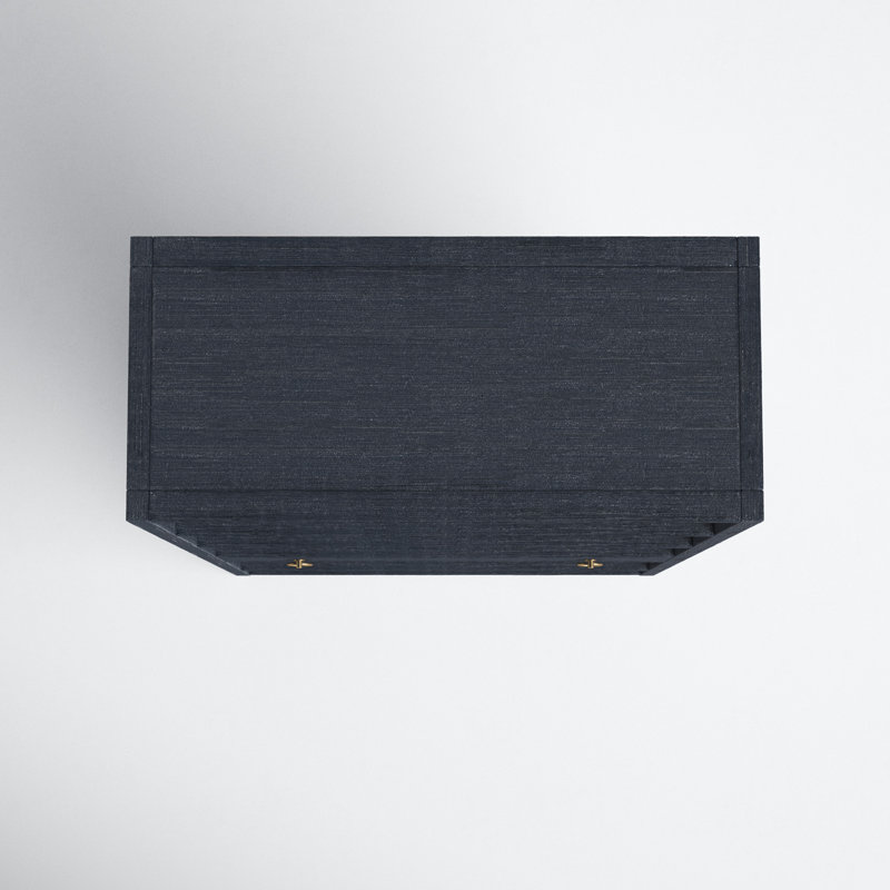 Elin Navy Blue and Gold Tall Modern Bookcase with Storage Drawer