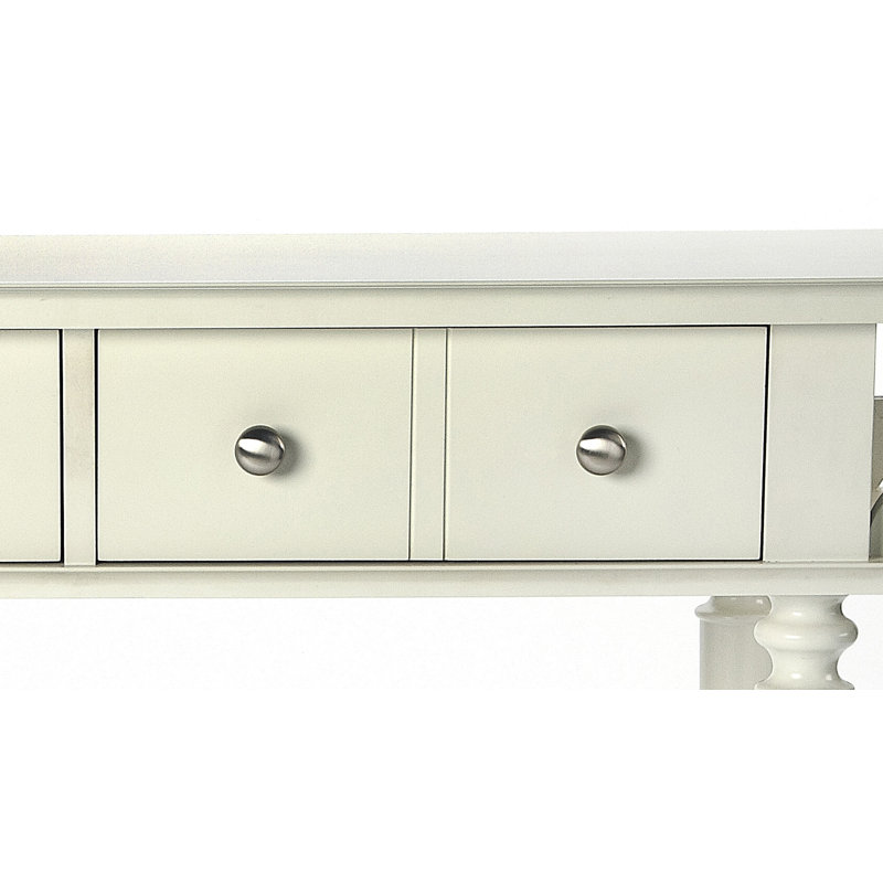 Talia Traditional White Rubberwood Console Table with Storage