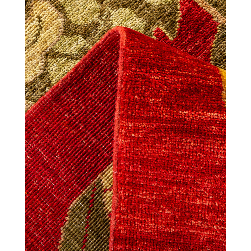Harmony Red Wool 10' x 14' Hand-Knotted Area Rug