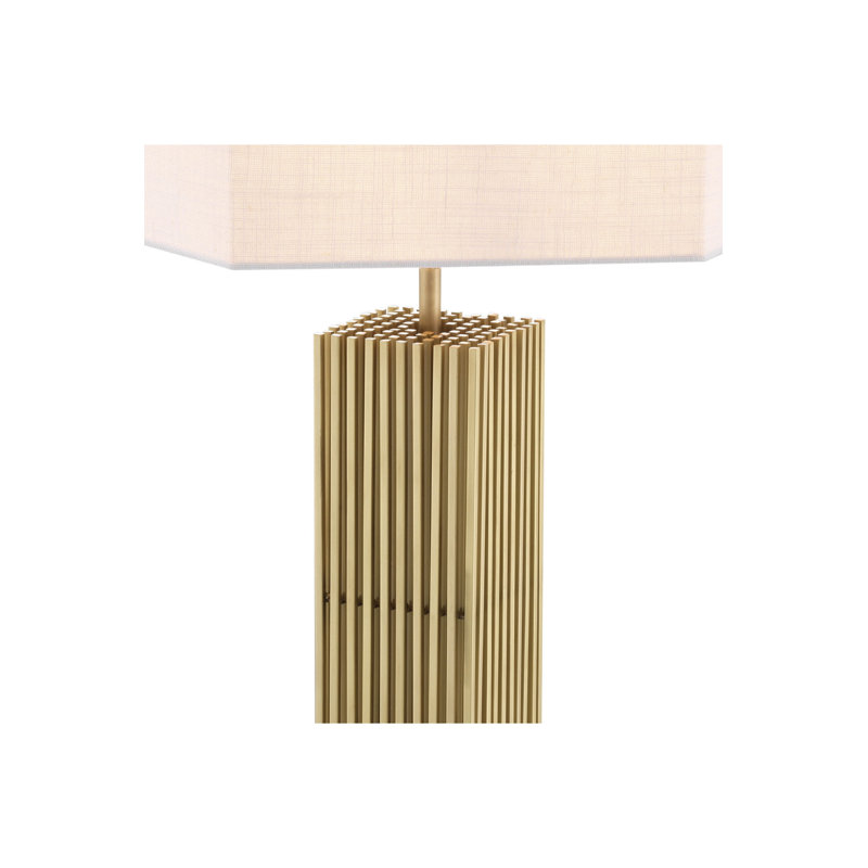 Edison White and Antique Brass Table Lamp with Marble Base