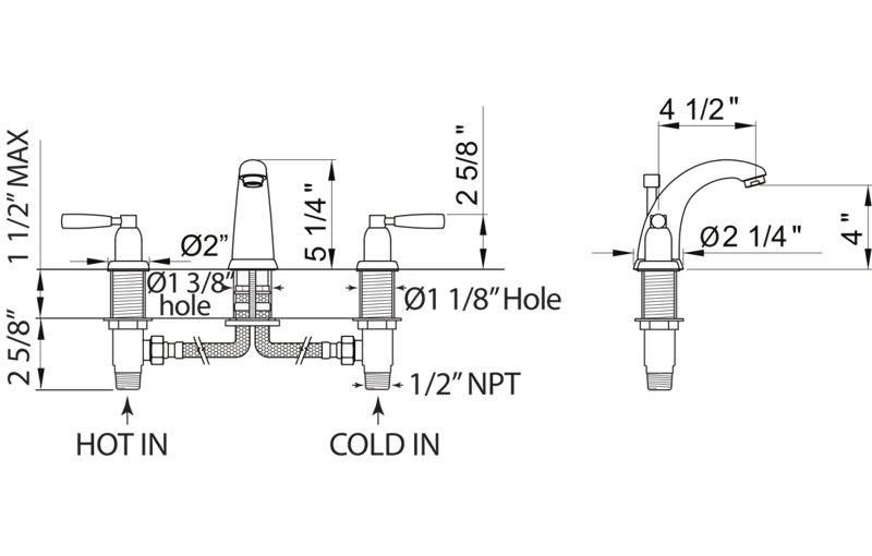 Polished Nickel Brass Widespread Bathroom Faucet with Drain Assembly