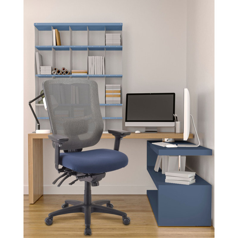 Ergonomic Navy Mesh Task Chair with Adjustable Arms