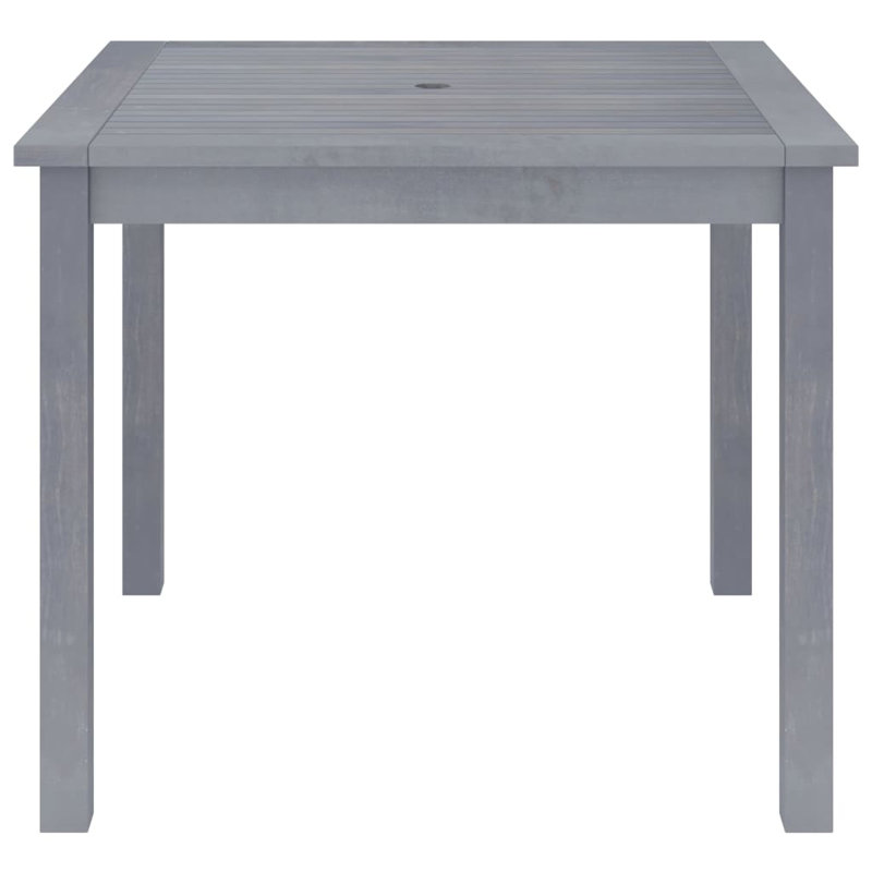 Rustic Acacia Wood Patio Dining Table with Umbrella Hole