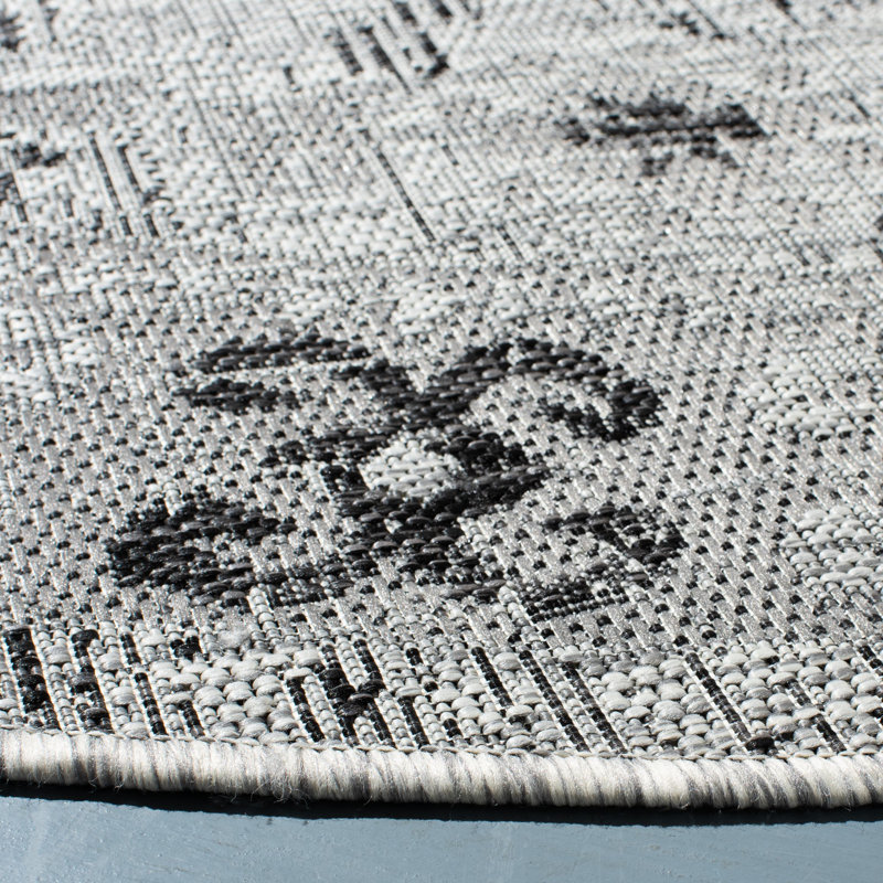 Courtyard Light Grey & Charcoal Easy-Care Outdoor Rug - 8' x 10'