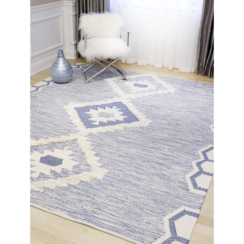 Santa Fe Ivory Hand-Knotted Wool Area Rug, 9' x 12'