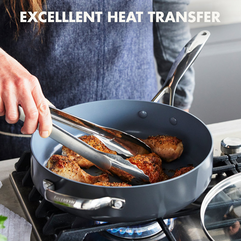 Valencia Pro 4.5QT Black Aluminum Nonstick Sauté Pan with Lid