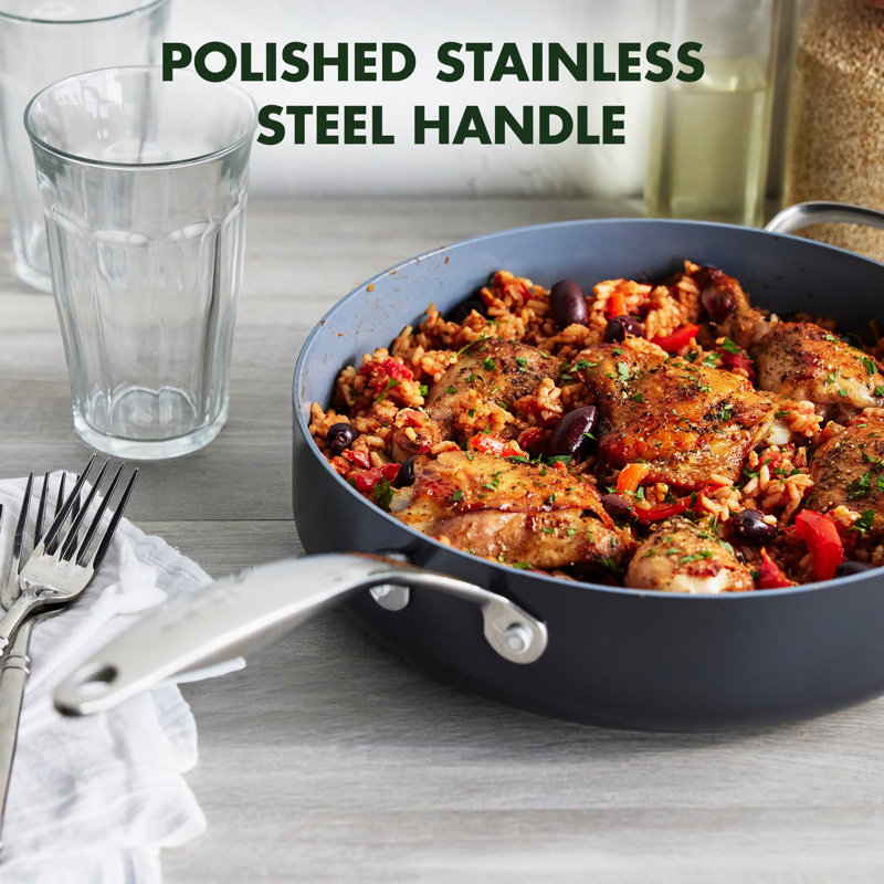 Valencia Pro 4.5QT Black Aluminum Nonstick Sauté Pan with Lid