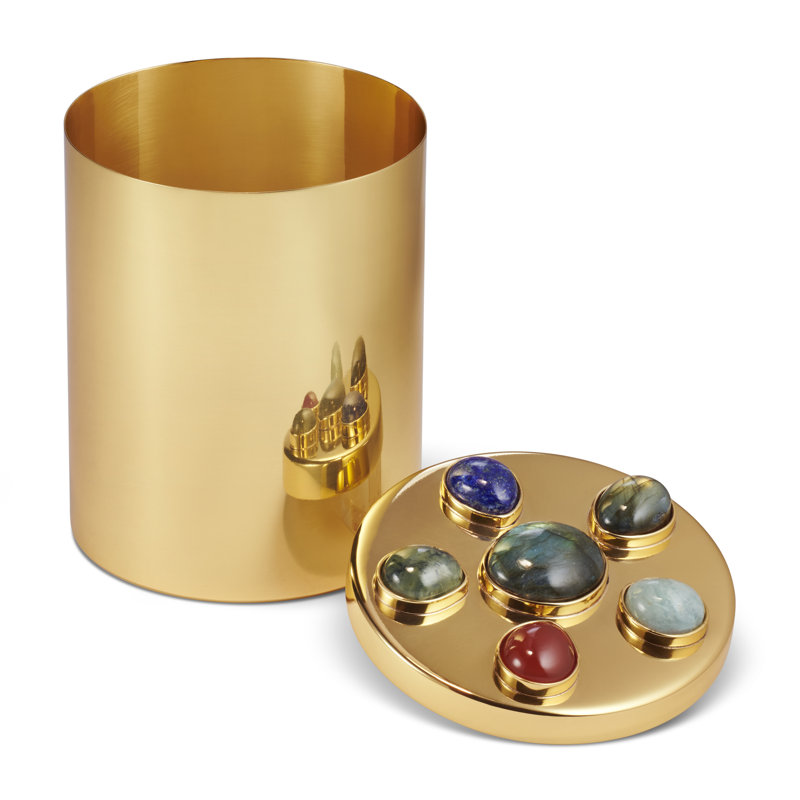 Gemstone Brass Handmade Votive Candle Holder