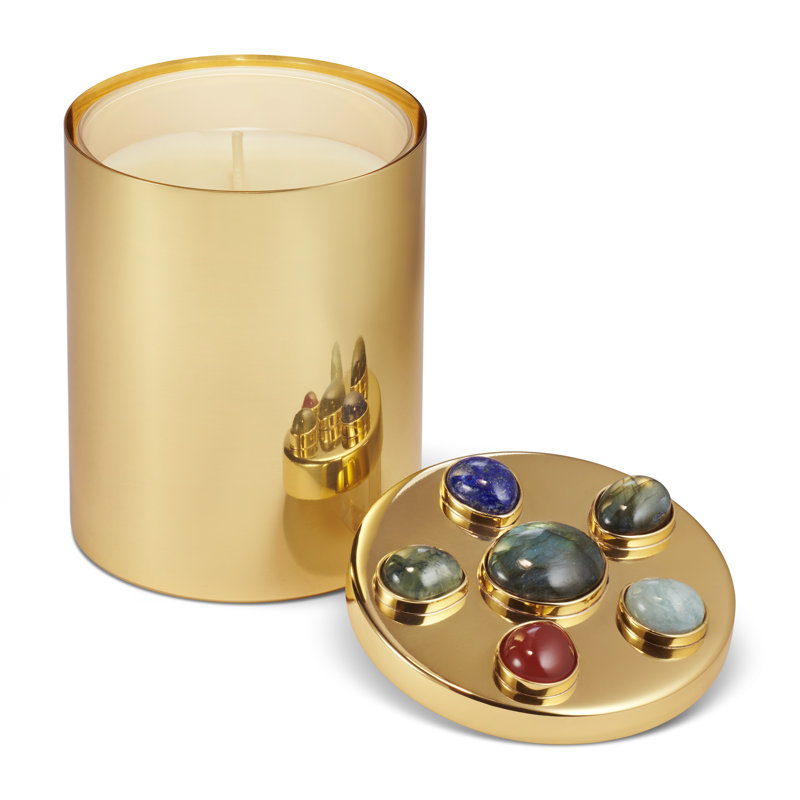 Gemstone Brass Handmade Votive Candle Holder
