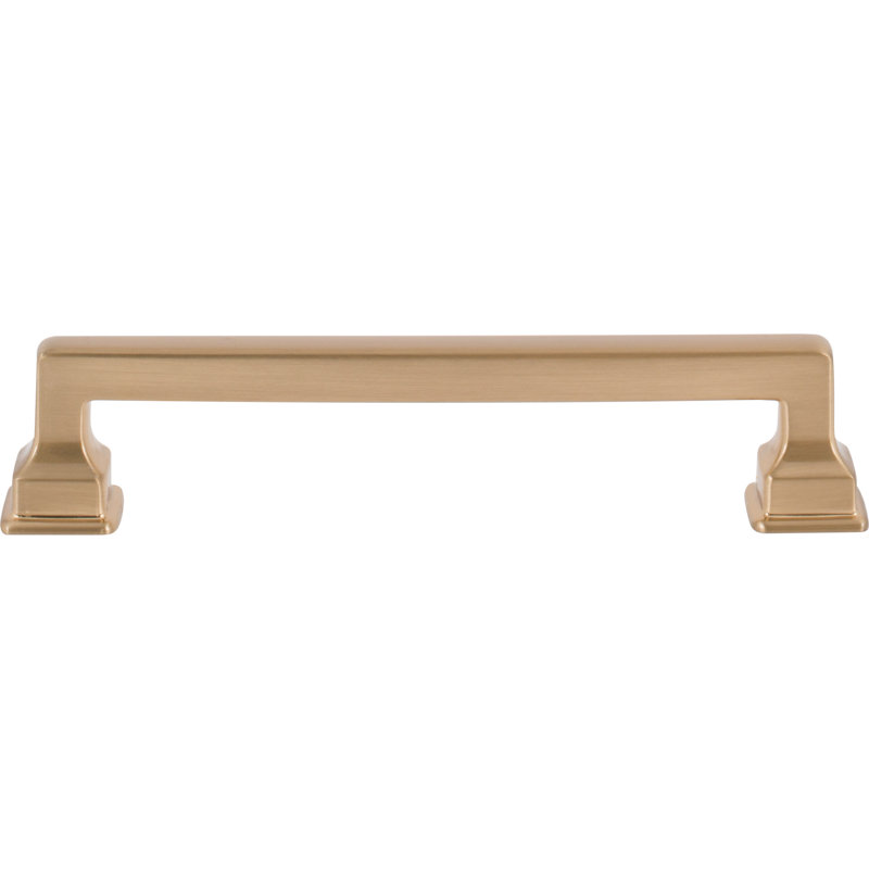 Erika Warm Brass Transitional Handle Bar Pull with Mounting Hardware