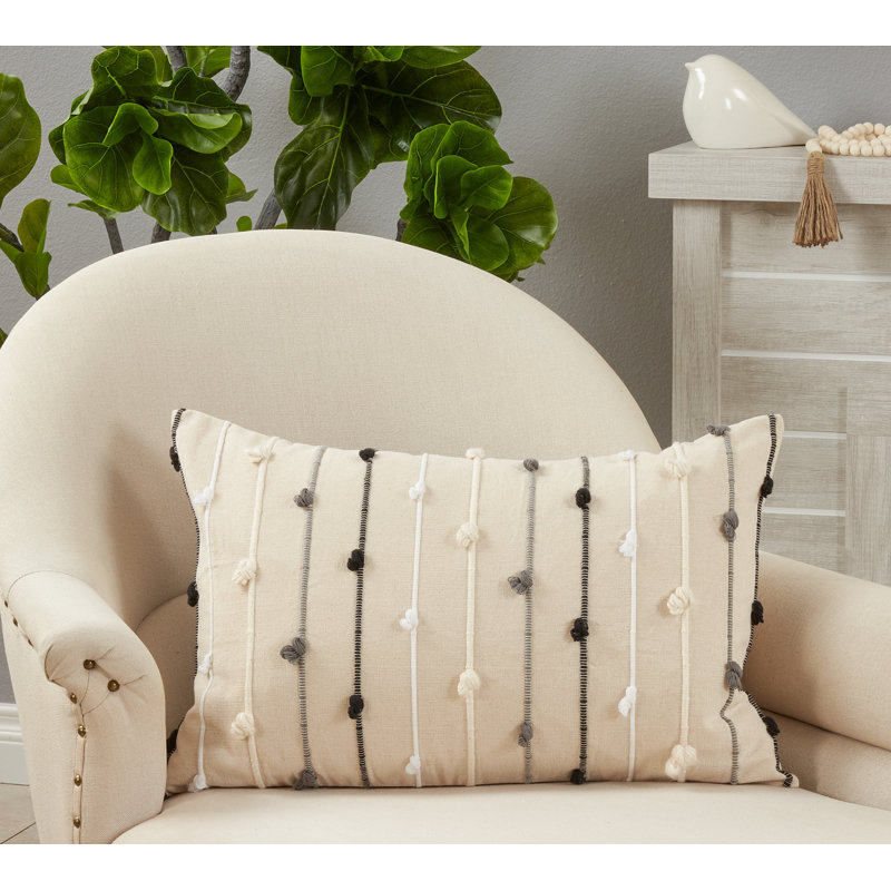 Chic Knotted Texture Cotton Throw Pillow Cover 16"x24"