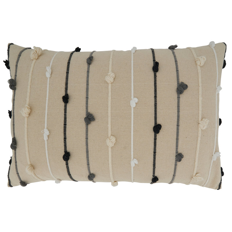 Chic Knotted Texture Cotton Throw Pillow Cover 16"x24"