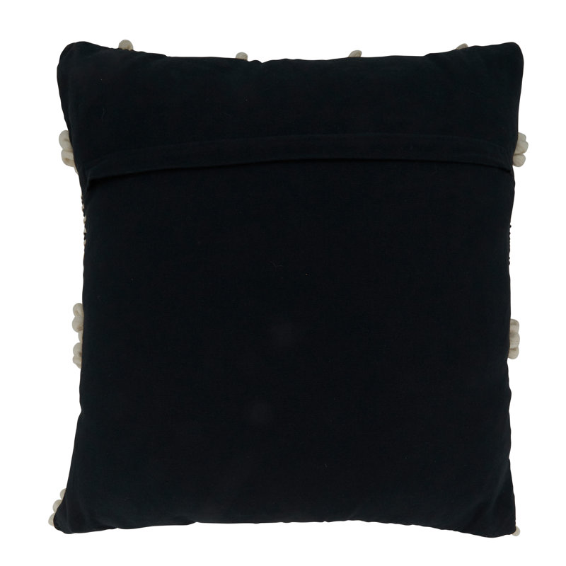 Chic Diamond Woven Black & White Cotton-Polyester Euro Pillow Cover