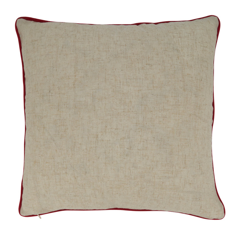 23"x19" Holiday Poinsettia Wreath Polyester Pillow Cover
