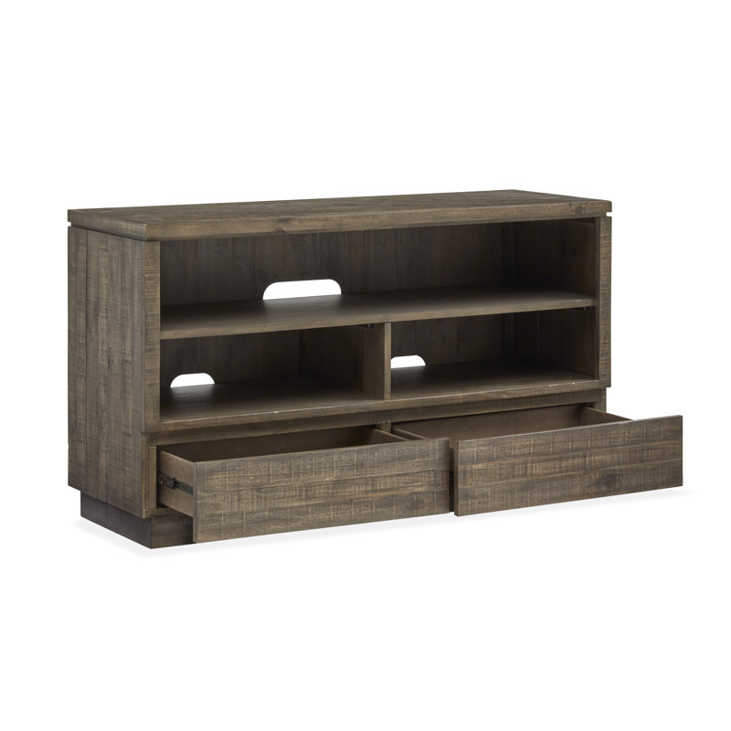 Baisden 52'' Transitional Pine & Metal Console Table with Mirrored Storage