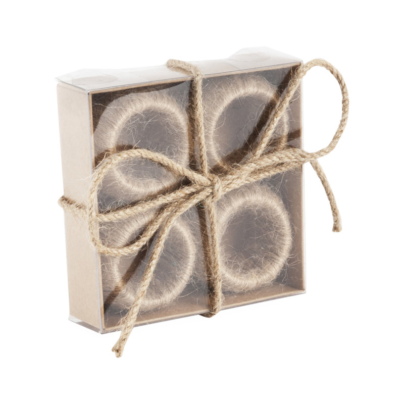 Natural Jute Elegant Design Napkin Rings, Set of 4