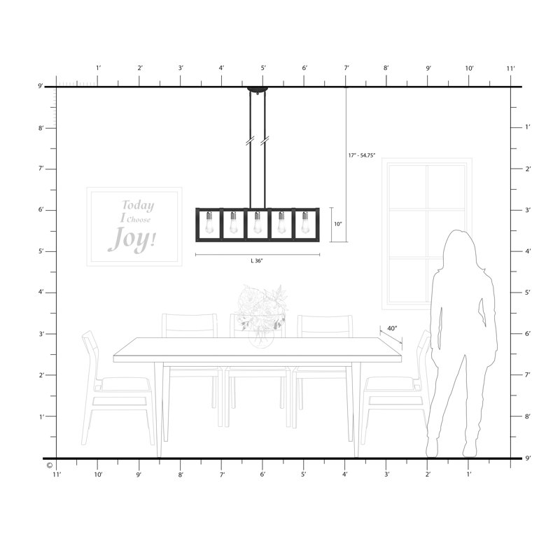 Black Linear Steel 5-Light Sputnik Chandelier