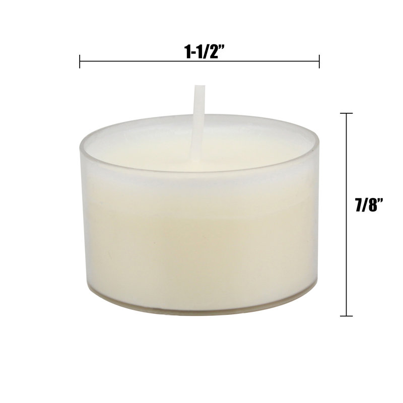 Sustainable Palm Wax White Tealight Candles, 96 Pack