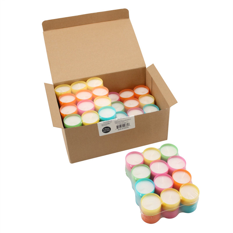 96-Pack Multicolor Palm Wax Scented Tealight Candles