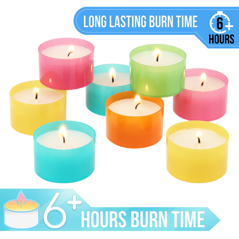 96-Pack Multicolor Palm Wax Scented Tealight Candles