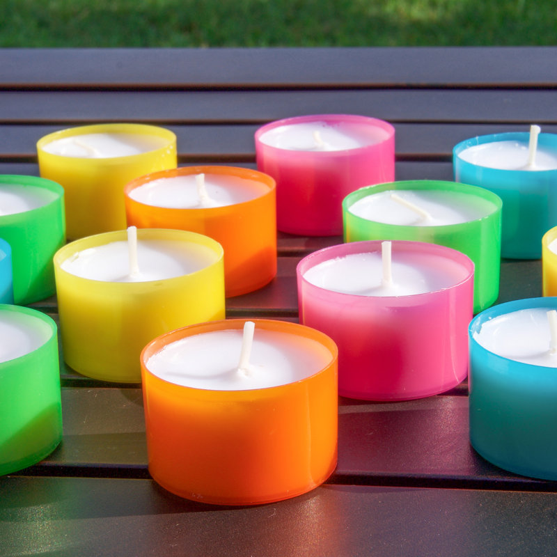 96-Pack Multicolor Palm Wax Scented Tealight Candles