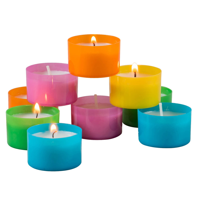 96-Pack Multicolor Palm Wax Scented Tealight Candles