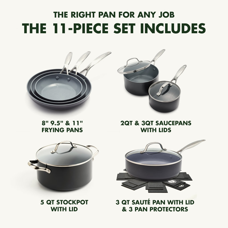 Valencia Pro 11-Piece Hard-Anodized Aluminum Nonstick Cookware Set