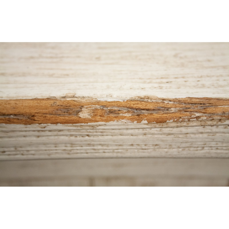 Aya French Country 56'' White Solid Wood Sideboard with Hand-Chiseled Grooves