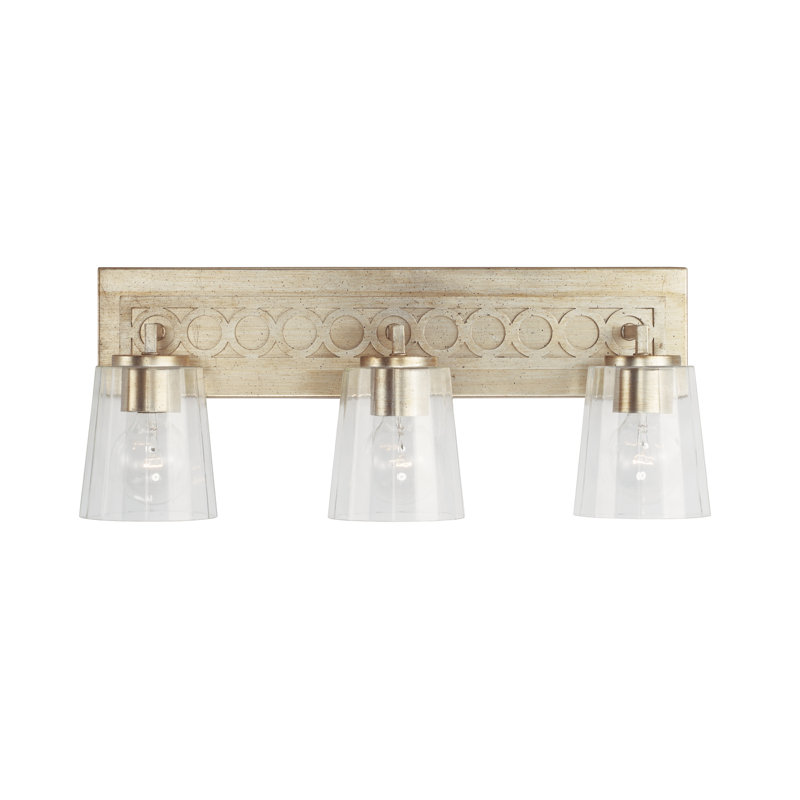 Winter Gold 3-Light Vanity with Clear Faceted Glass Shades