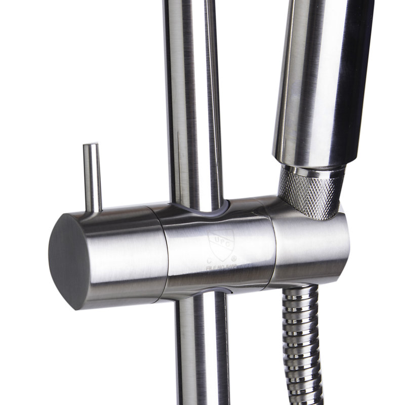 Brushed Nickel Adjustable Handheld Shower Head with Sliding Rail