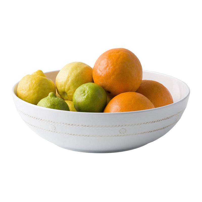 White Round Melamine 12" Serving Bowl