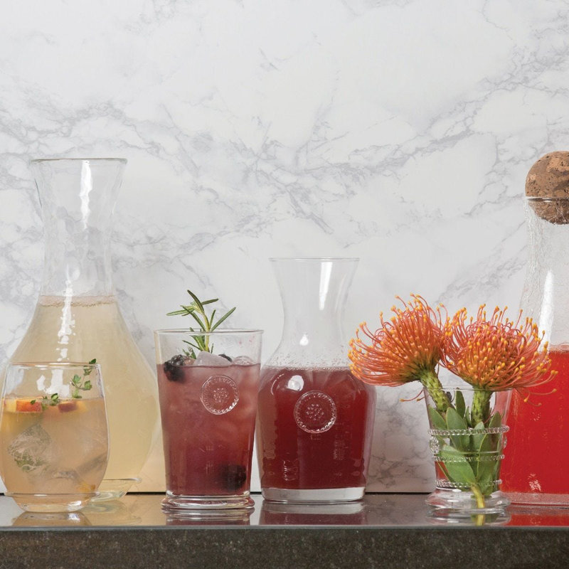 Embossed Clear Glass Highball with French Provincial Style