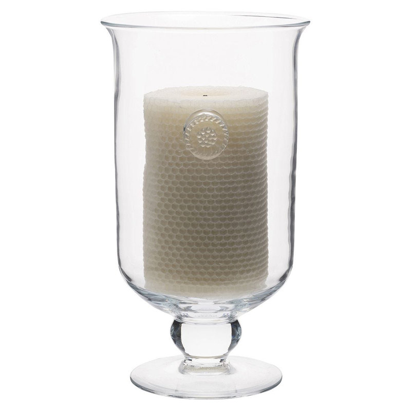 Clear Glass French Country Hurricane Vase