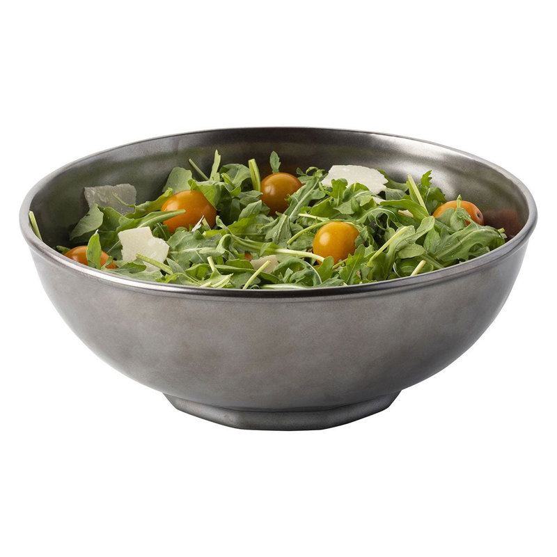 Pewter Glazed Ceramic 10" Serving Bowl