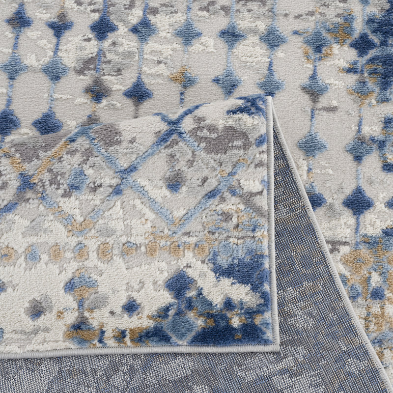 Hannah 4' x 6' Gold and Cream Cotton Synthetic Area Rug