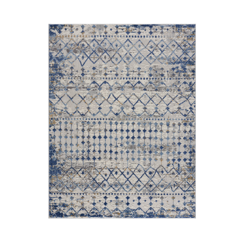 Hannah 4' x 6' Gold and Cream Cotton Synthetic Area Rug