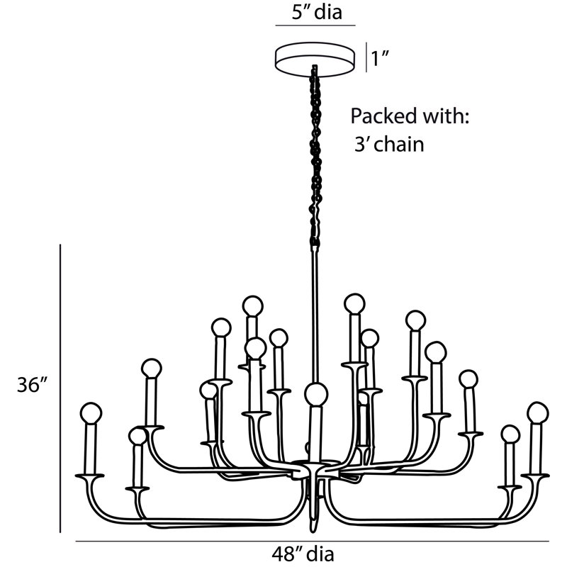 Bronze Sputnik 18-Light Double Tier Plug-In Chandelier
