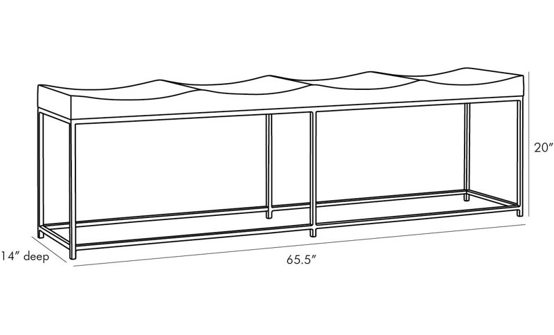 Ebony Oak and Iron Minimalist Bench