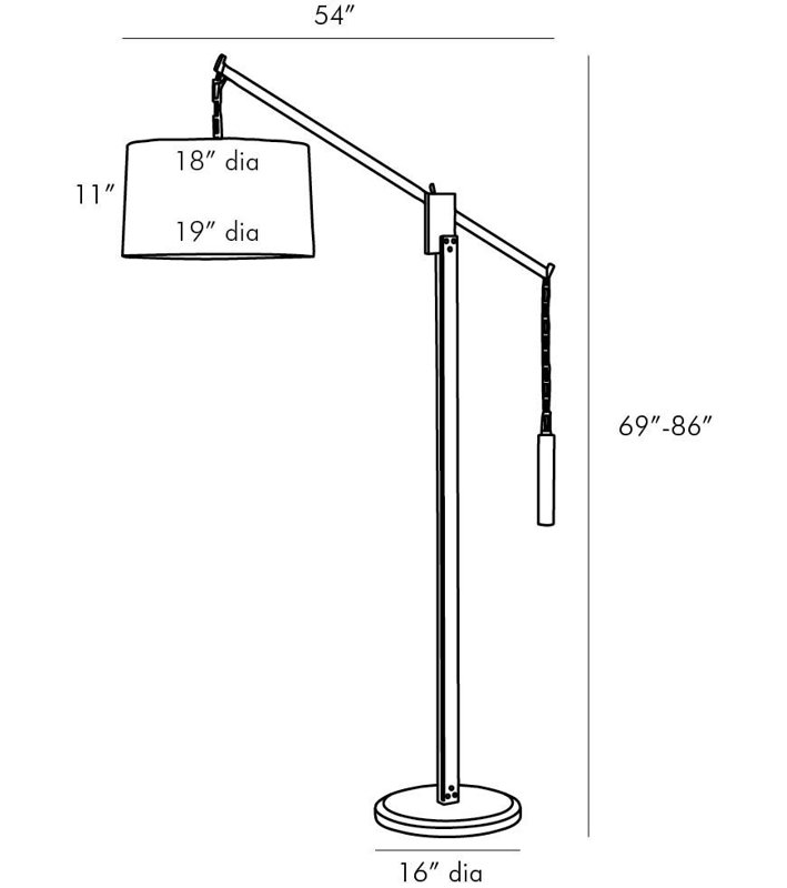 Adjustable Counterweight 69" Bronze Arched Floor Lamp