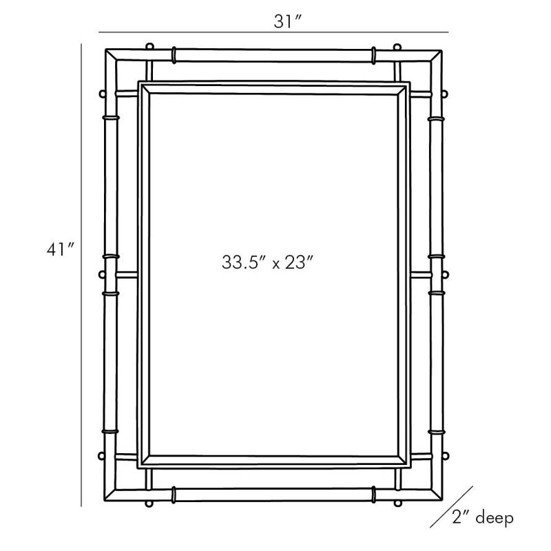 Atlanta Luxe Gold Brass and Navy Leather Rectangular Wall Mirror