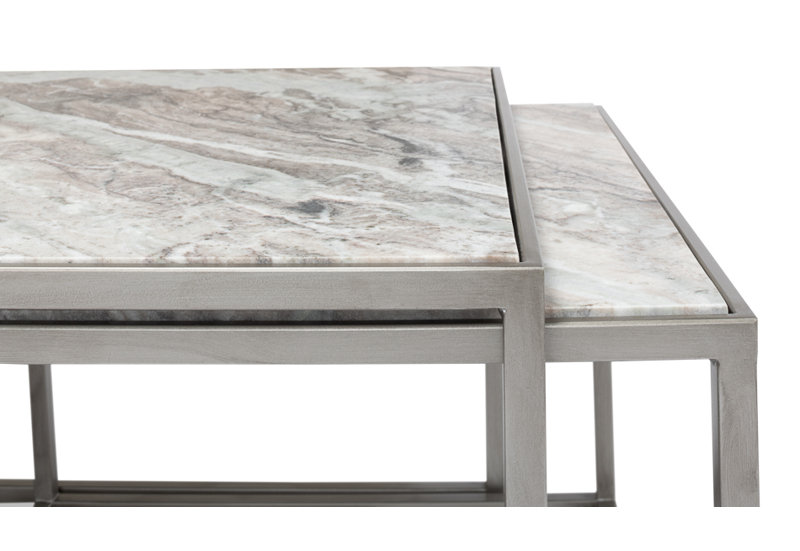 3-Piece Marble Top Nesting Coffee Table Set