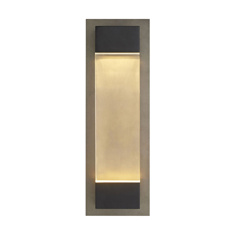 Aged Brass and Black LED Outdoor Wall Sconce